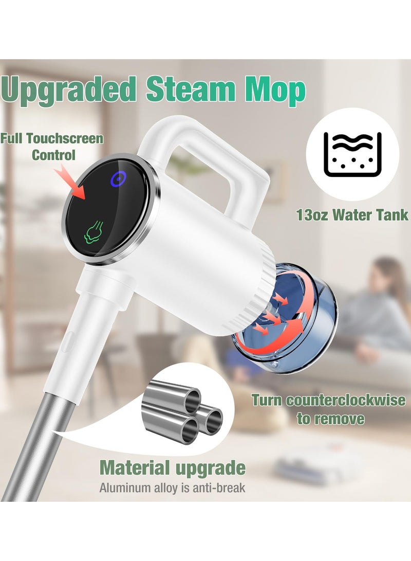 جوشبيرغ ممسحة بخارية 11 في 1، منظف بخاري يدوي قابل للفصل مع خزان سعة 295 مل، جهاز تنظيف أرضيات بالبخار بدرجة حرارة 260 فهرنهايت للأرضيات الخشبية والبلاط والجص والنوافذ والحمامات والمطابخ، تحكم بثلاثة مستويات للبخار، منظف أرضيات بخاري متعدد الأغراض - Image 5
