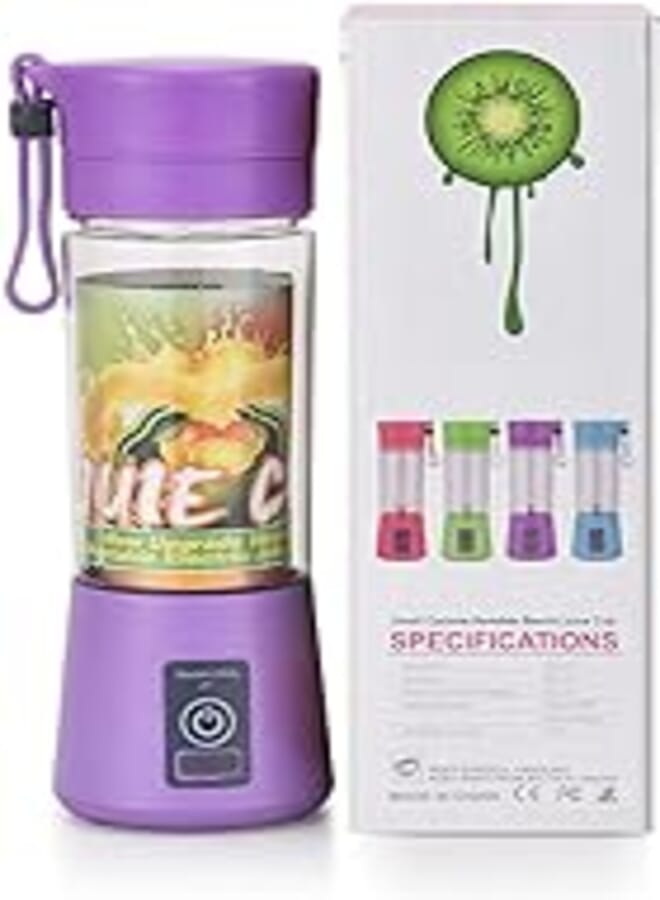 Generic 2021 AlwaysCDXX Portable Blender, Personal Size Travel size Shakes and Smoothies Mini Juicer Cup USB Rechargeable 380ML, 6 blade,fruit and baby food mixer, protein shake (Purple)