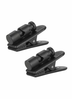 Earphone Wire Clips, 2PCS Portable Black Earpiece Headphone Clips Headset Earphone Earbud Large Clip Clamp, Applicable to Mobile Phone Headsets, Walkie Talkie Headsets, 2 to 4mm MP3 Headphones