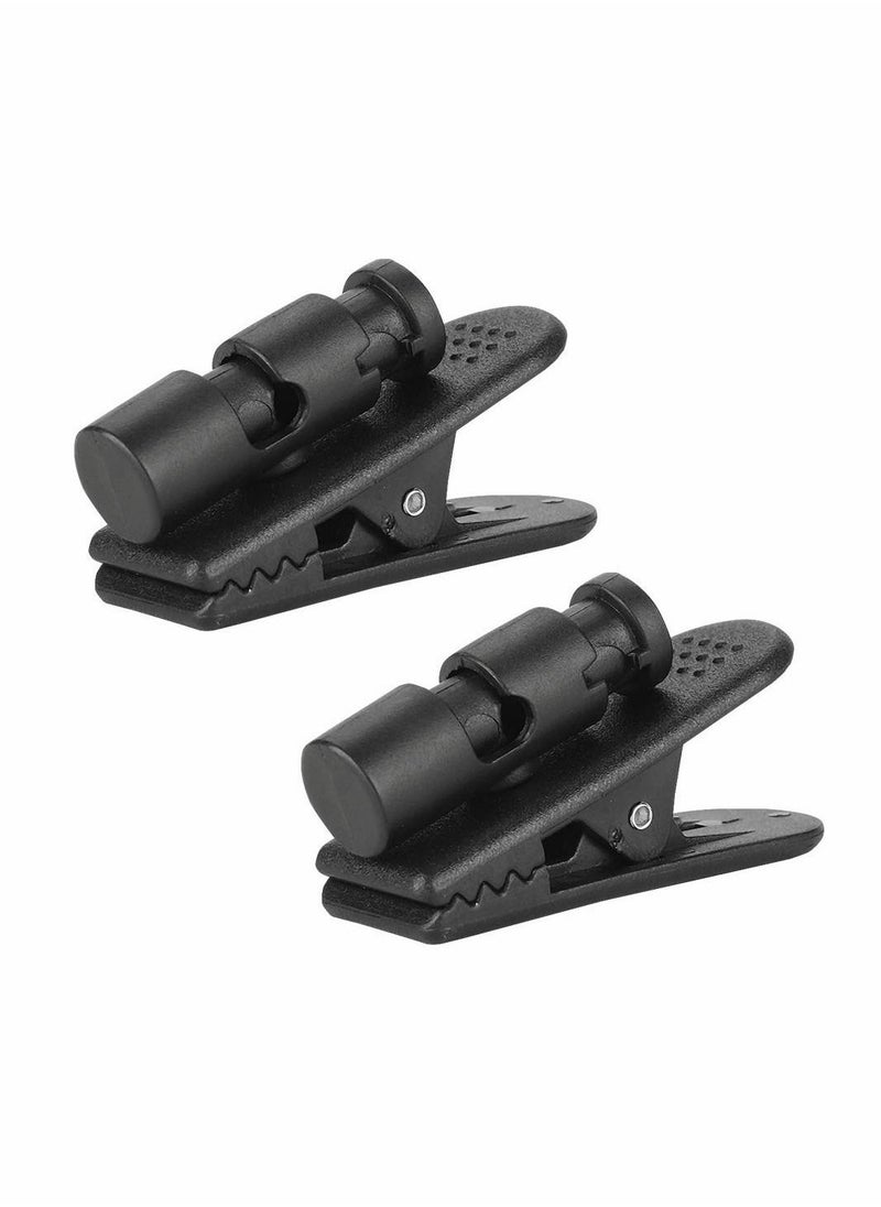 Excefore - Earphone Wire Clips, 2PCS Portable Black Earpiece Headphone Clips Headset Earphone Earbud Large Clip Clamp, Applicable to Mobile Phone Headsets, Walkie Talkie Headsets, 2 to 4mm MP3 Headphones - Image 1