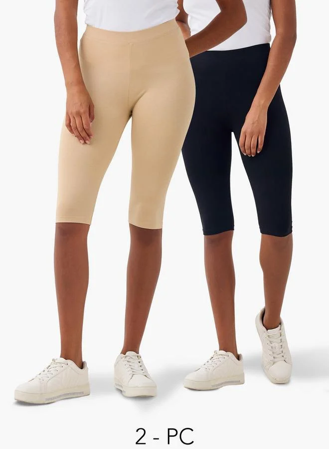Splash FAV Set of 2   Knee Length Flexi Waist Leggings