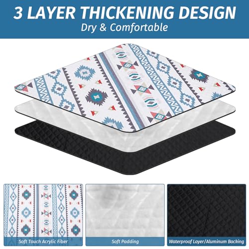WICKERLAND Picnic Blankets Extra Large Beach Blanket Waterproof Sandproof with Shoulder Strap Machine Washable Outdoor Blanket with Stakes for Grass Concert Park LawnTravelSpring Summer Navy - Image 3