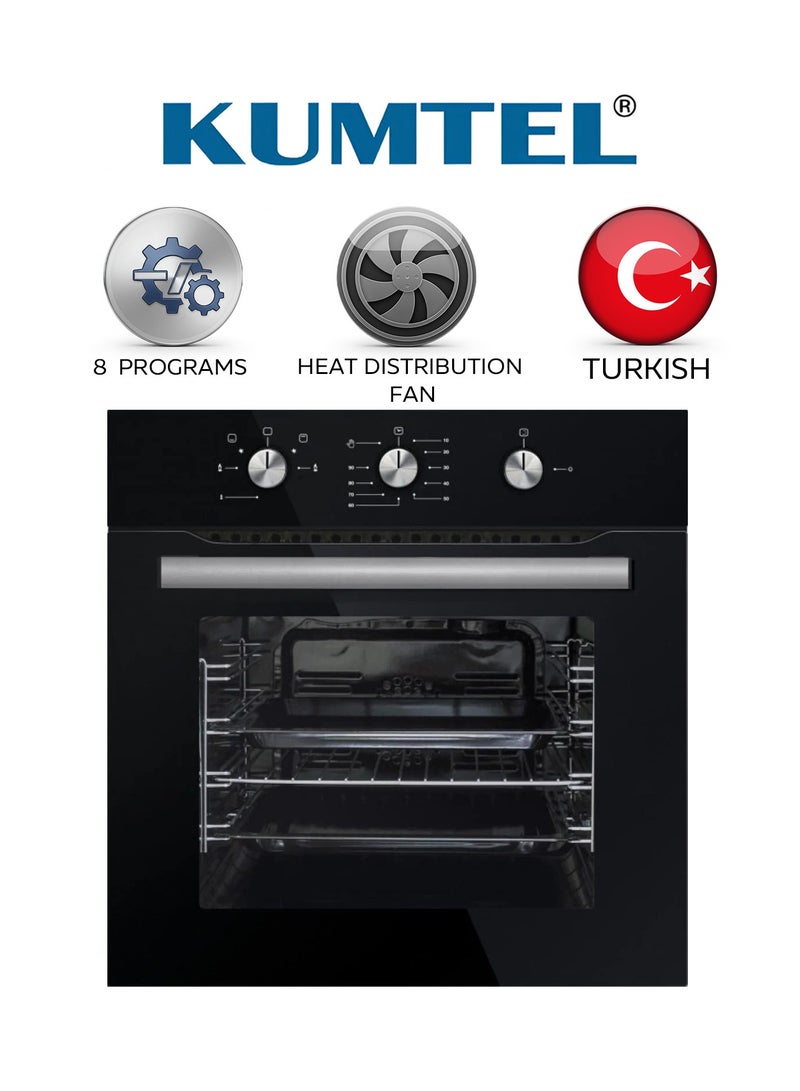 كومتيل فرن بلت ان كهرباء - 60سم - 8 وظائف - اسود - A68-SF3-MT-BLACK - Image 1