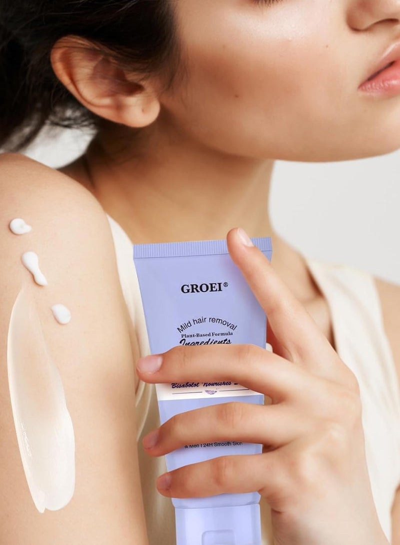 GROEI Body Hair Removal Cream with Spatula Applicator, Hair Removal Cream For Sensitive Skin,Gentle Formula,Safe for Sensitive Skin，Unisex - Image 3