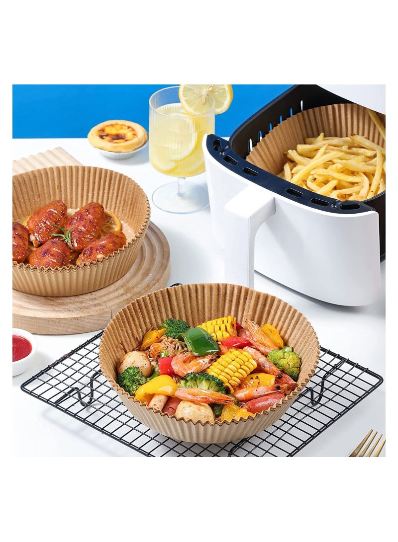 100PCS 7.9 inch Air Fryer Disposable Paper Liners , Non-Stick Parchment for Liners, Round Baking Water-proof, Oil-proof (A) - Image 5