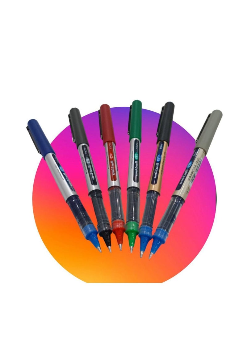Uniball 6-Piece Liquid Ink Pen Set Multicolour  - Image 5