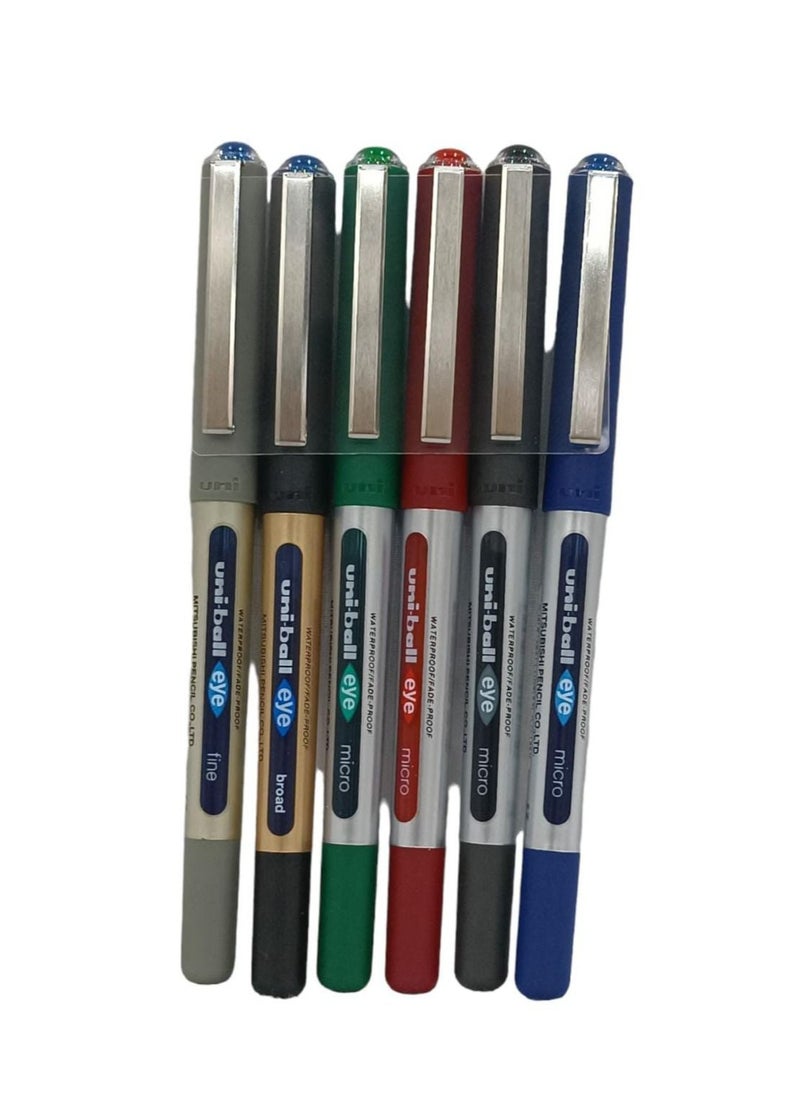 Uniball 6-Piece Liquid Ink Pen Set Multicolour  - Image 3