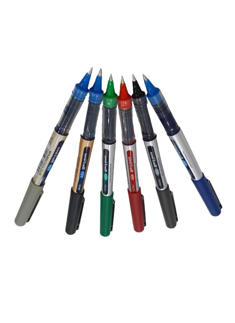 Uniball 6-Piece Liquid Ink Pen Set Multicolour  - Image 1