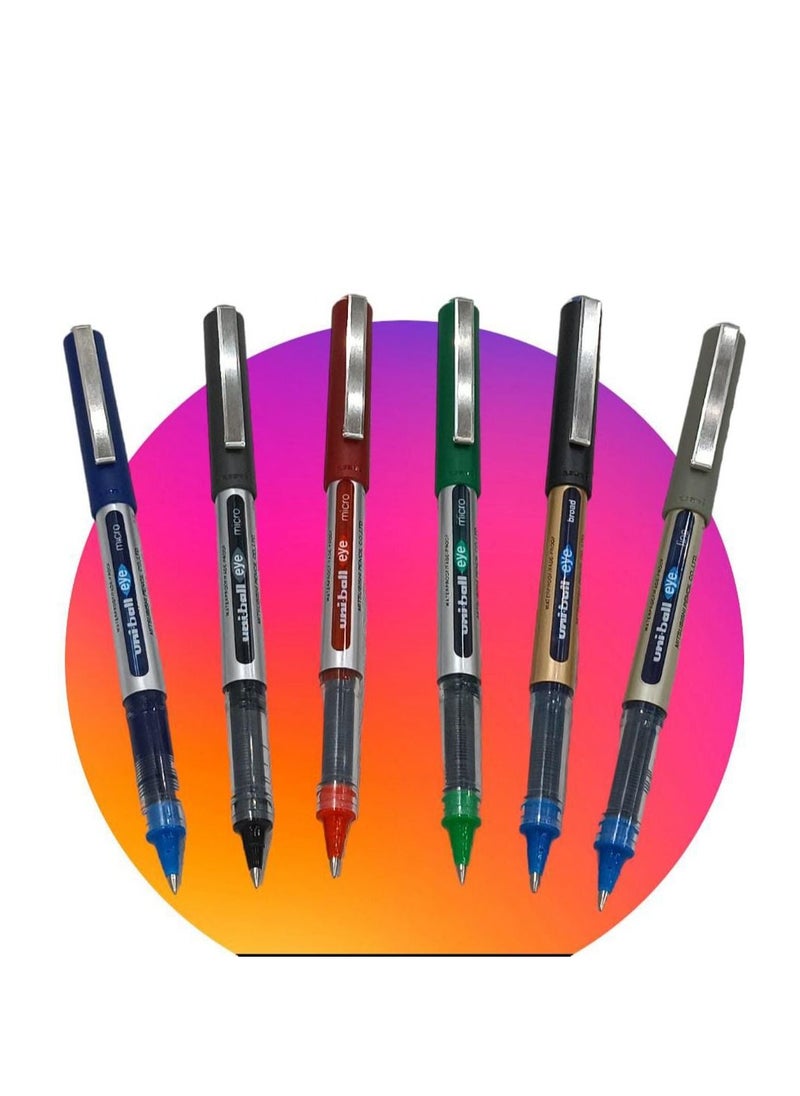Uniball 6-Piece Liquid Ink Pen Set Multicolour  - Image 2