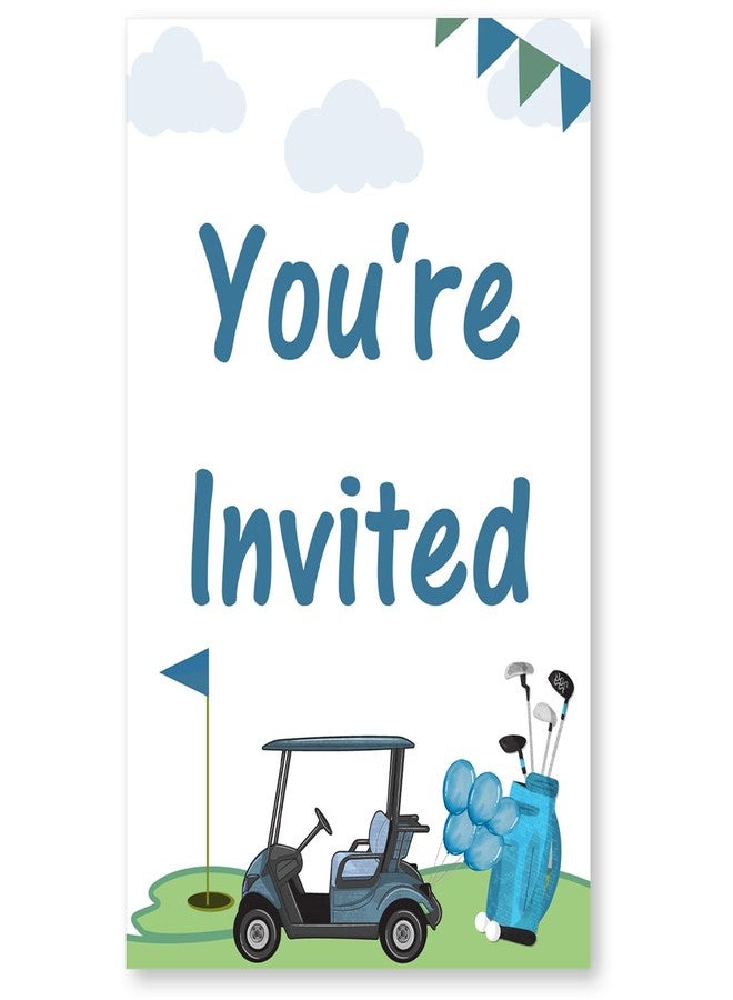 Soiceu Blue Golf 1st Birthday Party Invitations with Envelopes Set of 20 Par-Tee Golf First Birthday Invites Fill in Blank - Image 4