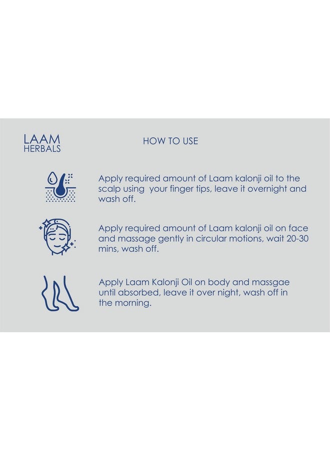 Laam Herbals Organic Kalonji Ka Tel Cold Pressed Oil | Multi Purpose Oil For Hair, Skin & Health - Image 4