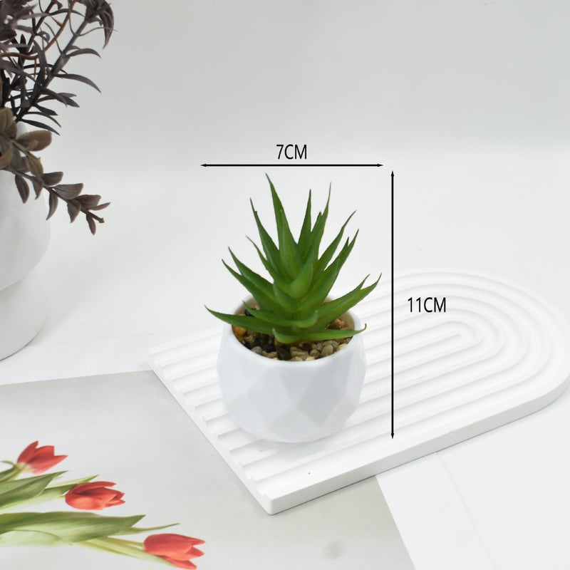 Generic Pink Succulent Artificial Potted Plant Home Office Decor Spotted aloe vera + plastic diamond pot
