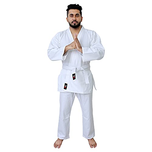 G4 VISION G4 Karate Gi Aikido Training Uniform Set - Adult Student with Free Belt, White and Black Martial Arts Suit White 4/170cm - Image 5
