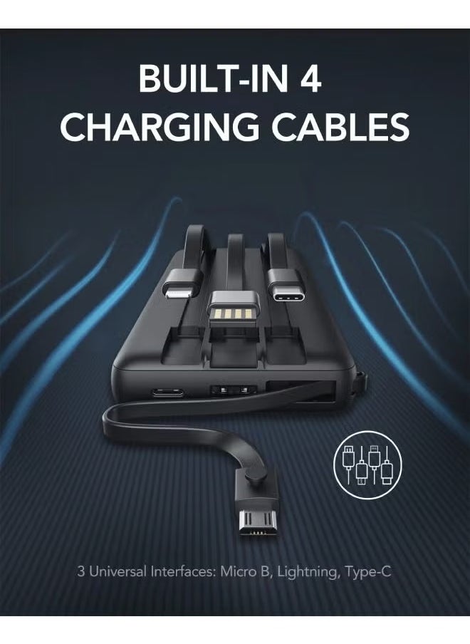 VEGER - Universal Light-Weight Portable 4 Cables Built-In with LED Indicator Power Bank - Image 1