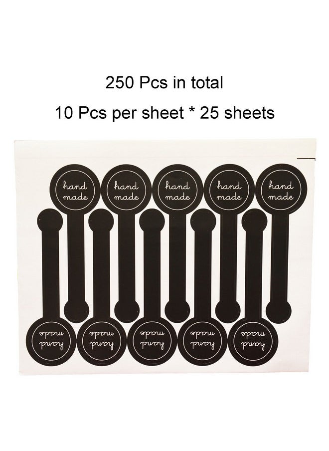 MR-LABEL - 250 Pcs Of Black Lollipop Sealing Sticker Hand Made Sticker/Hand Made Adhesive Label For Hand Made Product (Hand Made) - Image 1