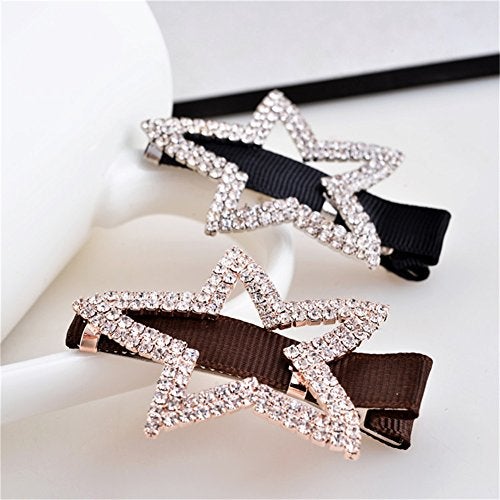 Ruihfas 9Pcs Women Girls Headwear Bling Rhinestone Crystal Hair Clip Alligator Duckbill Barrette Hairpin Hair Beak Concorde Clip Slide Assorted Patterns (Silver Tone) - Image 3