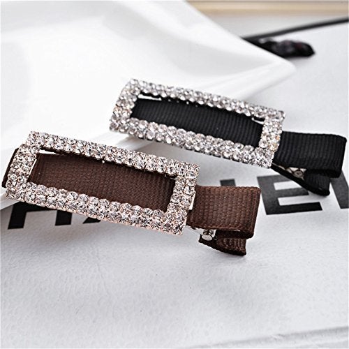 Ruihfas 9Pcs Women Girls Headwear Bling Rhinestone Crystal Hair Clip Alligator Duckbill Barrette Hairpin Hair Beak Concorde Clip Slide Assorted Patterns (Silver Tone) - Image 5
