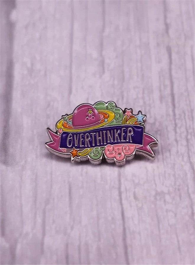 KAWADU "Thinking" - Pastel Cosmic Space Brooch Metal Enamel Lapel Badge Collect Denim Jacket Backpack Pin Given Friends And Fans Gifts - Image 2