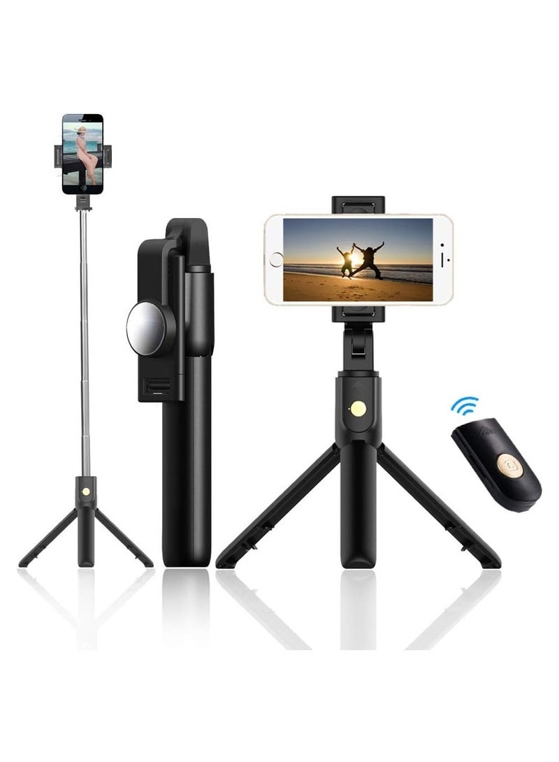 ELTRAZONE Bluetooth Remote Control Selfie Stick Extendable Selfie Tripod Monopod for Mobile Phone - Image 1