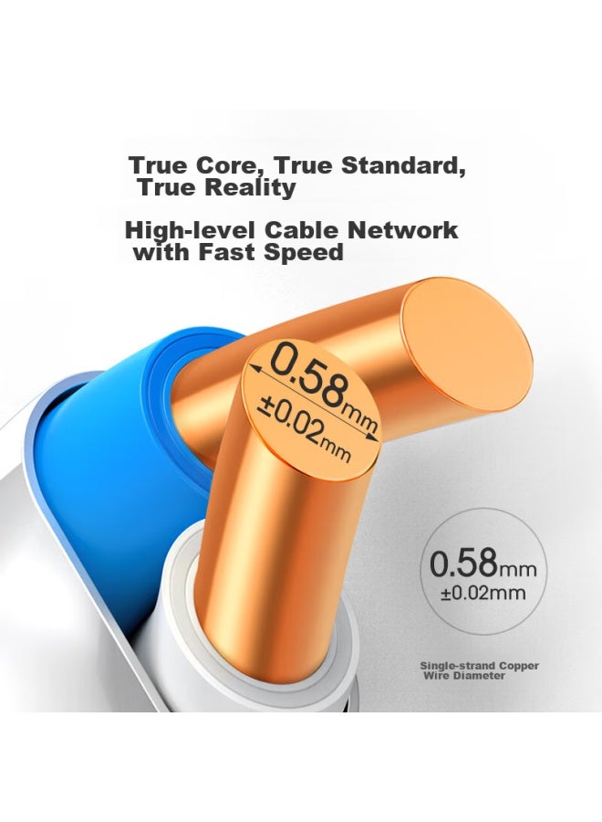 Ofnpftth Cat6a Gigabit Ethernet Cable, Oxygen-free Copper Core, Double Shielding, 10 Gigabit Broadband Network Twisted Pair, Low Zero Halogen, 50 Meters Per Box, For Engineering, Home Decoration, And Home Surveillance - Image 3