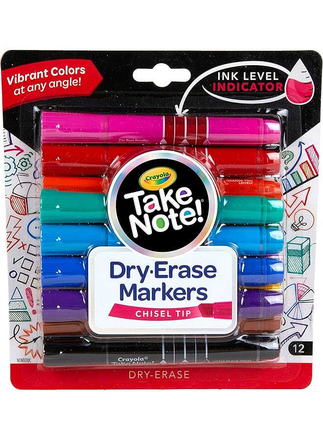 Crayola Take Note Colored Dry Erase Markers 12 Count - Image 1