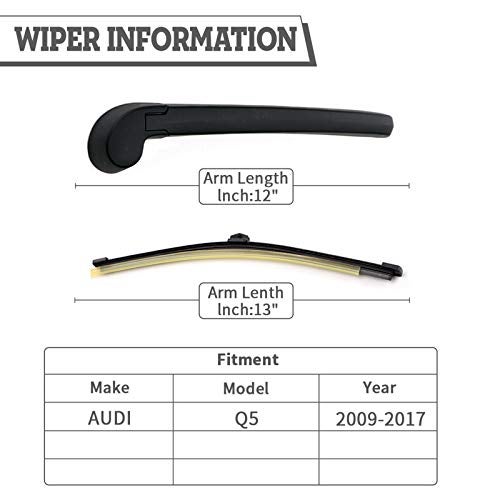HODEE Rear Wiper Arm Blade Nut Set Replacement for AUDI Q5 2009-2017 VW Volkswagen Touareg 2011-2017 SQ5 2014-2017,Rear Wiper Cover Accessories Assembly,Back Windshield Window Cap,OE:8R09554071P9 - Image 2