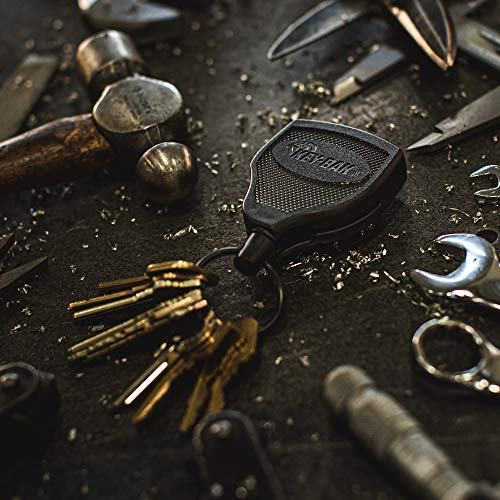 KEY-BAK SUPER48 PLUS HD 8oz. Ambidextrous Retractable Keychain with a 48" Retractable Cord and Locking Steel Belt Clip, Black (0S48-8474) - Image 3