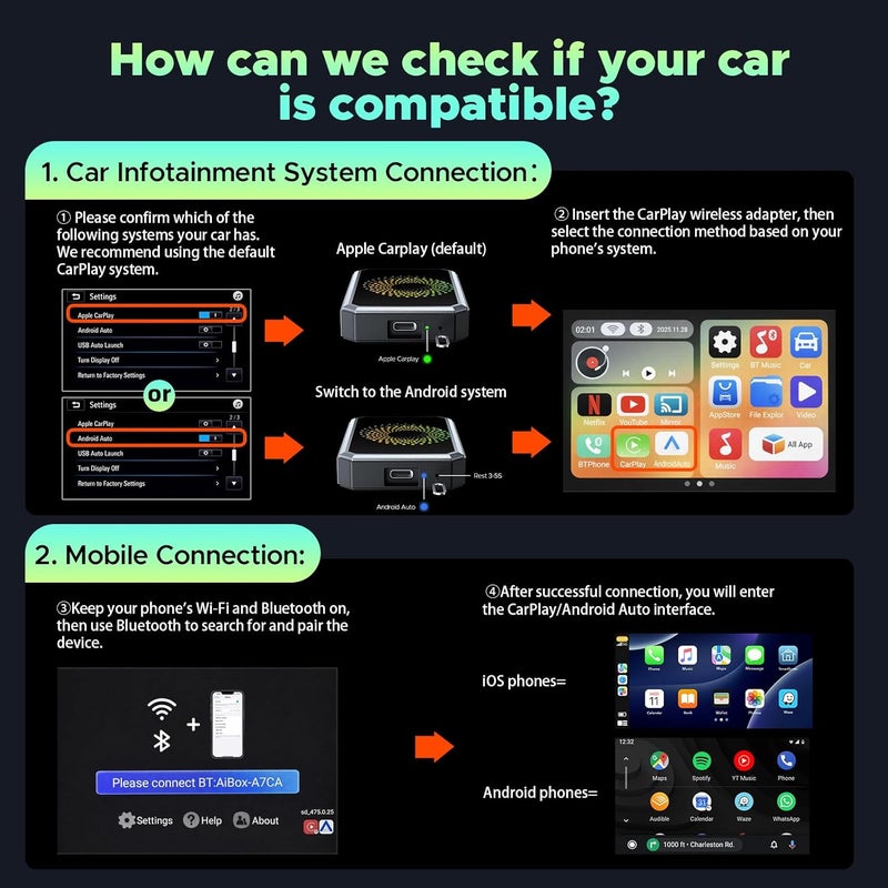 LAMTTO 3-in-1 Magic Video AI Box for Streaming Netflix/YouTube/TikTok, Wireless Carplay Adapter Dongle - Image 5