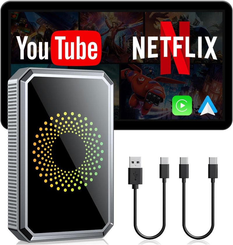 LAMTTO 3-in-1 Magic Video AI Box for Streaming Netflix/YouTube/TikTok, Wireless Carplay Adapter Dongle - Image 1