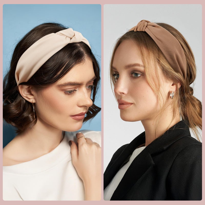 Funtopia Headbands for Women, 9pcs Fashion Knotted Headband Leopard Print Knot Hairband, Cute Wide Headbands for Women Girls Hair Accessories Set(Brown Black White) - Image 4