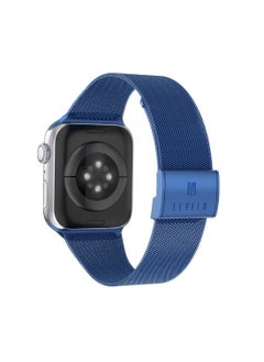 LEVELO Double Milanese Watch Strap / Smart Length Adjust and Flexible / Easy Installation / Solid Stainless Steel / Scrupulous Polishing & Burnishing - Blue  - Image 1