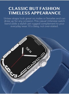 LEVELO Double Milanese Watch Strap / Smart Length Adjust and Flexible / Easy Installation / Solid Stainless Steel / Scrupulous Polishing & Burnishing - Blue  - Image 4
