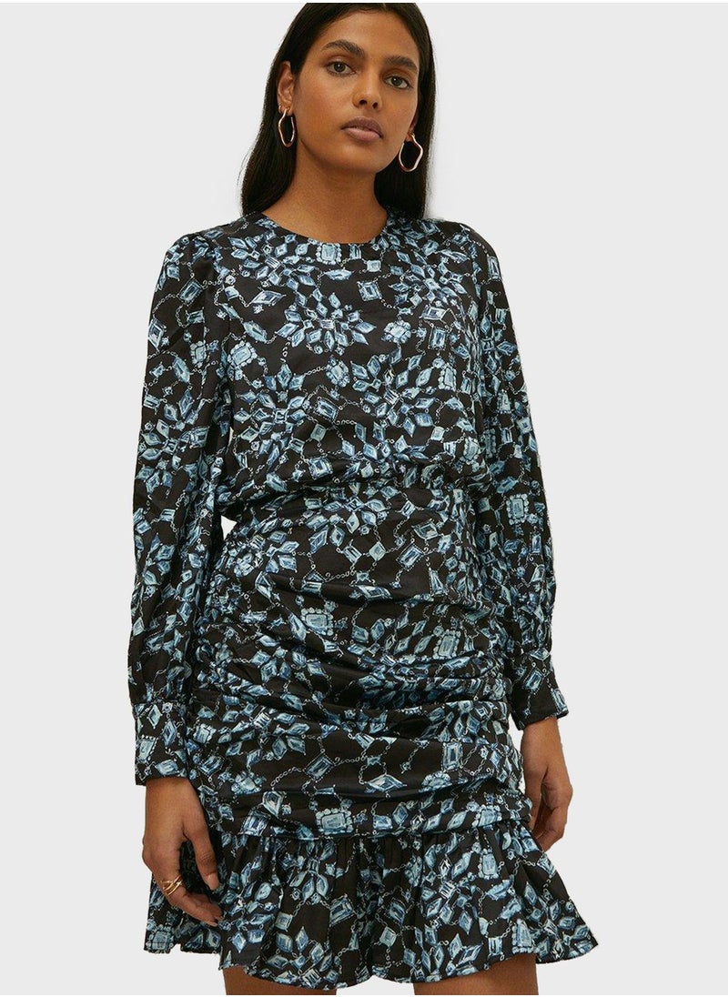 Oasis - Ruched Floral Print Dress - Image 1
