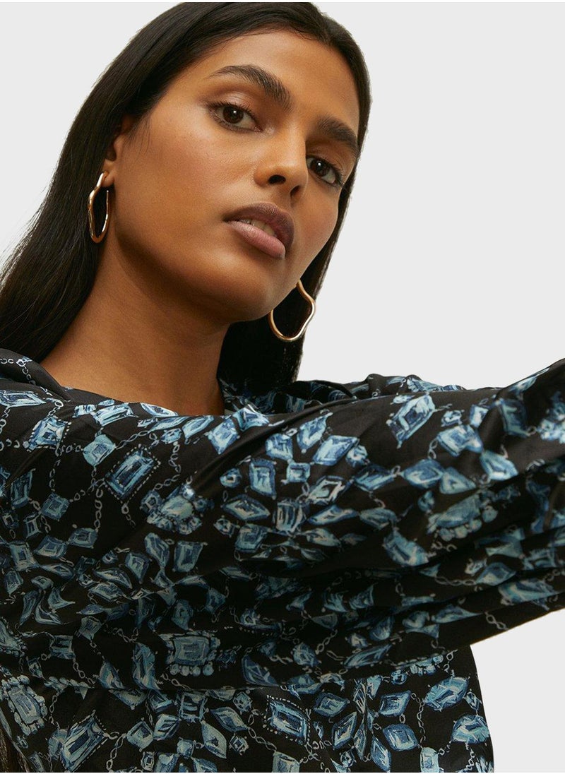 Oasis - Ruched Floral Print Dress - Image 1