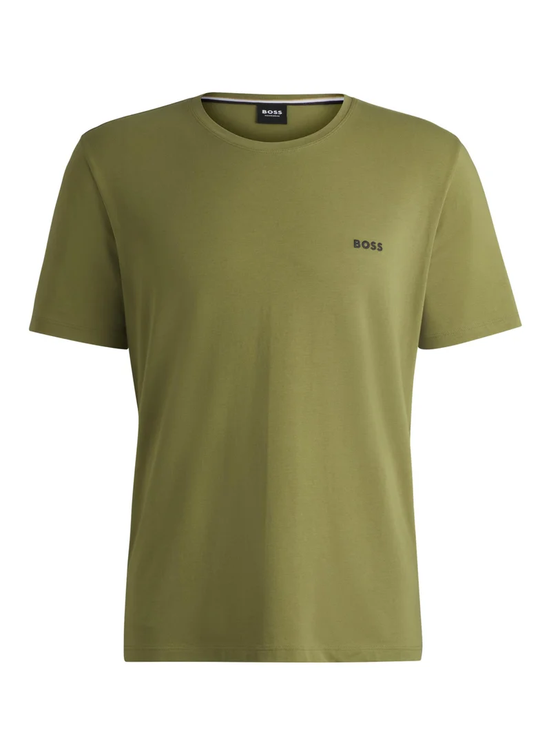 BOSS Stretch-cotton regular-fit T-shirt with embroidered logo