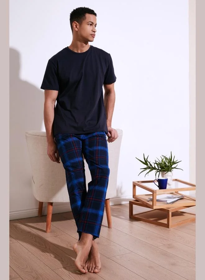 Buratti Plaid Cotton Regular Fit Short Sleeve Pajama Set Men's PAJAMAS SET 6572006