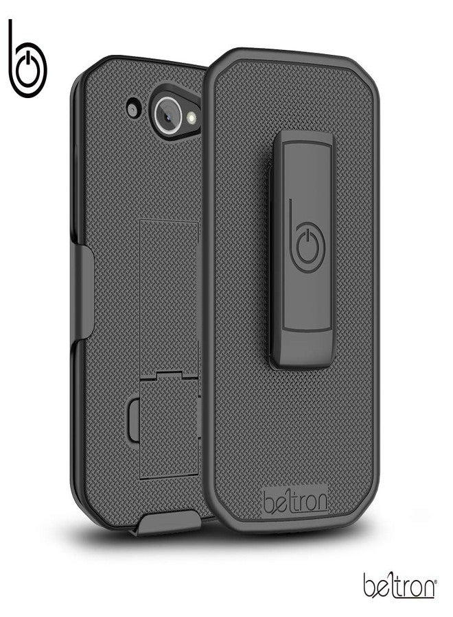 جراب CAT S48c مع مشبك، مشبك حزام BELTRON شديد التحمل مع مشبك دوار لهاتف CAT S48c (S48c مفتوح الشبكة من Sprint وVerizon) الميزات: تثبيت آمن وحامل مدمج (متين وموثوق وخفيف الوزن) - أسود - Image 4