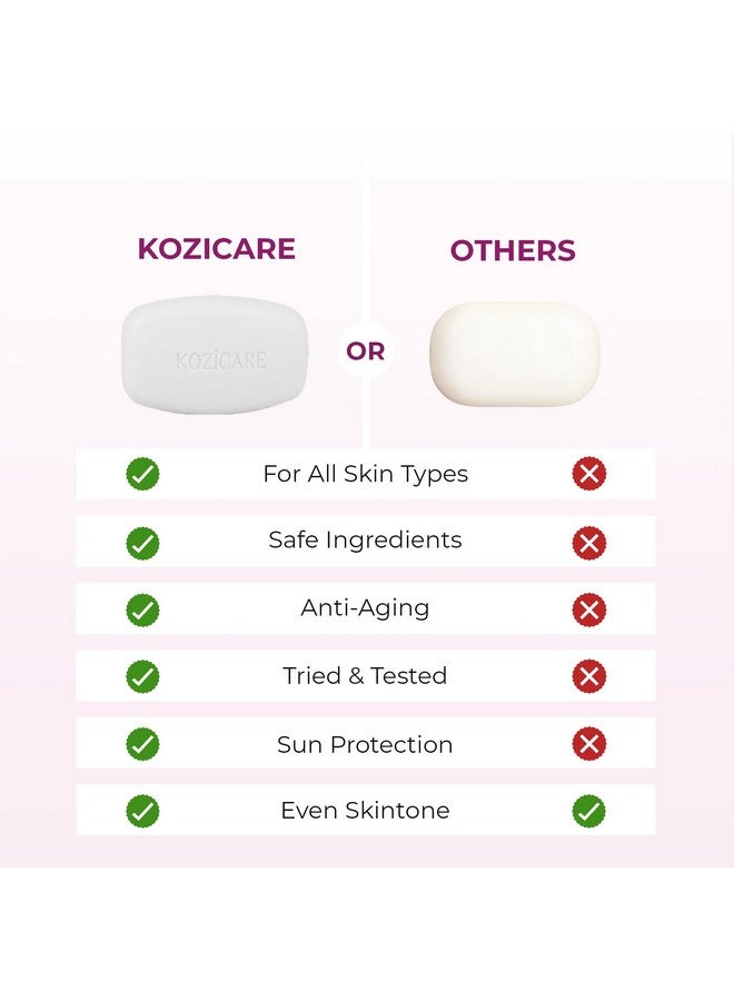 هيلث فيت مجموعة صابون حمض الكوجيك من كوزيكير، صابون الجلوتاثيون للحمام، مجموعة صابون حمام توفر صابون إزالة تسمير البشرة للرجال والنساء، ترطيب البشرة والتحكم في الزيوت الزائدة، عبوة مكونة من 3 قطع - Image 4