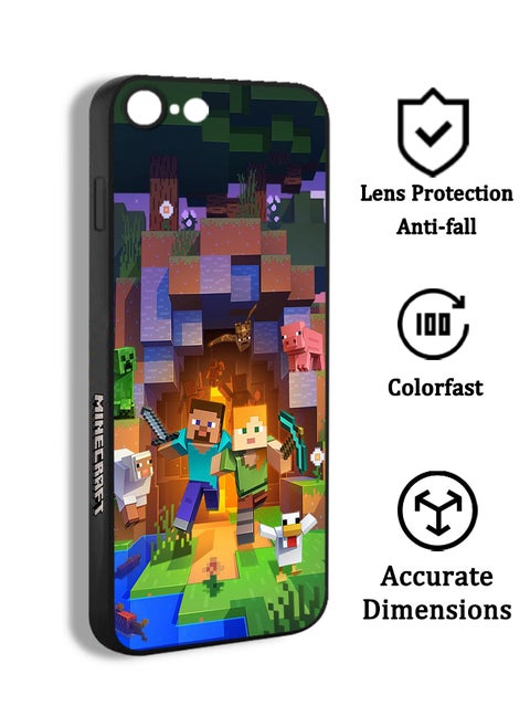 Phone Case Cover For Apple iPhone 8 Game Minecraft Pixel Art Characters MMD08