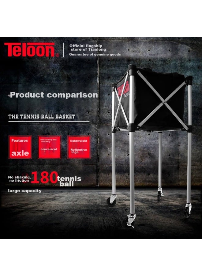 Teloon Tennis Ball Retriever Folding Cart With Wheels, Table Tennis Ball Collector T113-180 - Image 1