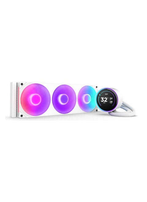 Kraken Elite 420 RGB, 420mm All-in-One Liquid CPU Cooler with 2.36" Customizable LCD Display, RGB Fans, and CAM Software Integration, White | RL-KR42E-W2