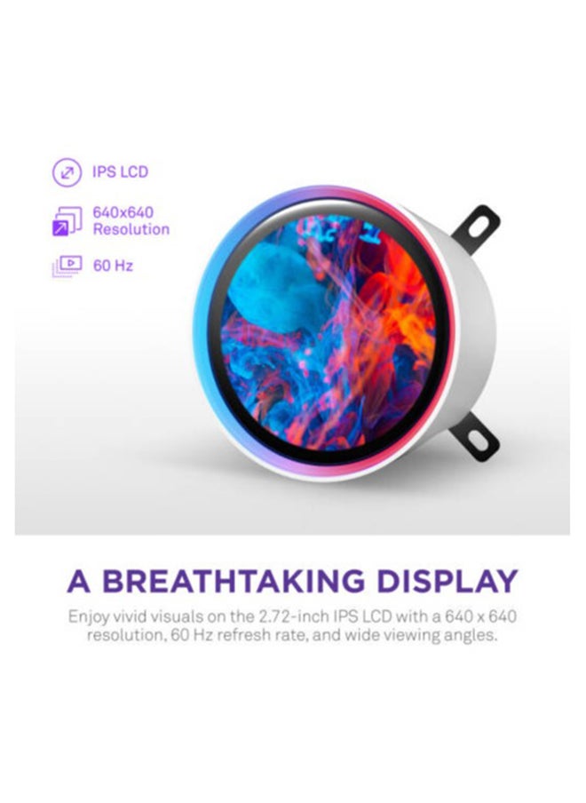 NZXT Kraken Elite 420 RGB, 420mm All-in-One Liquid CPU Cooler with 2.36" Customizable LCD Display, RGB Fans, and CAM Software Integration, White | RL-KR42E-W2  - Image 3