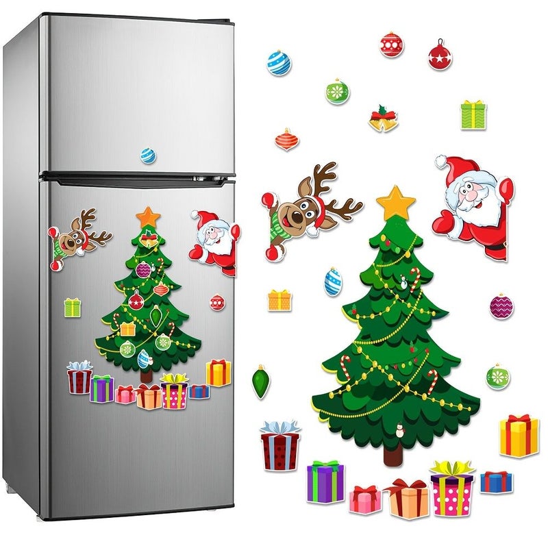Christmas Magent Stickers for Fridge Car Garage CT131 Santa Snowman Reindeer Decor - Image 1