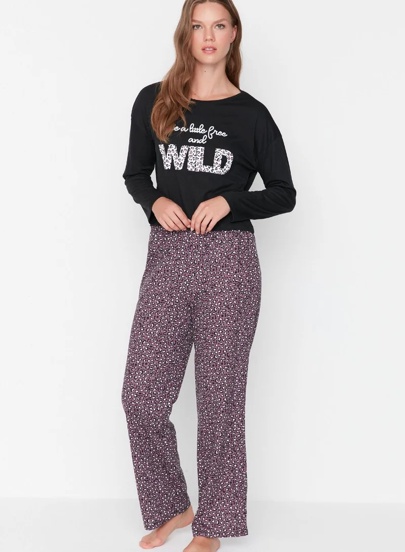 trendyol Printed Knitted Pyjama Set