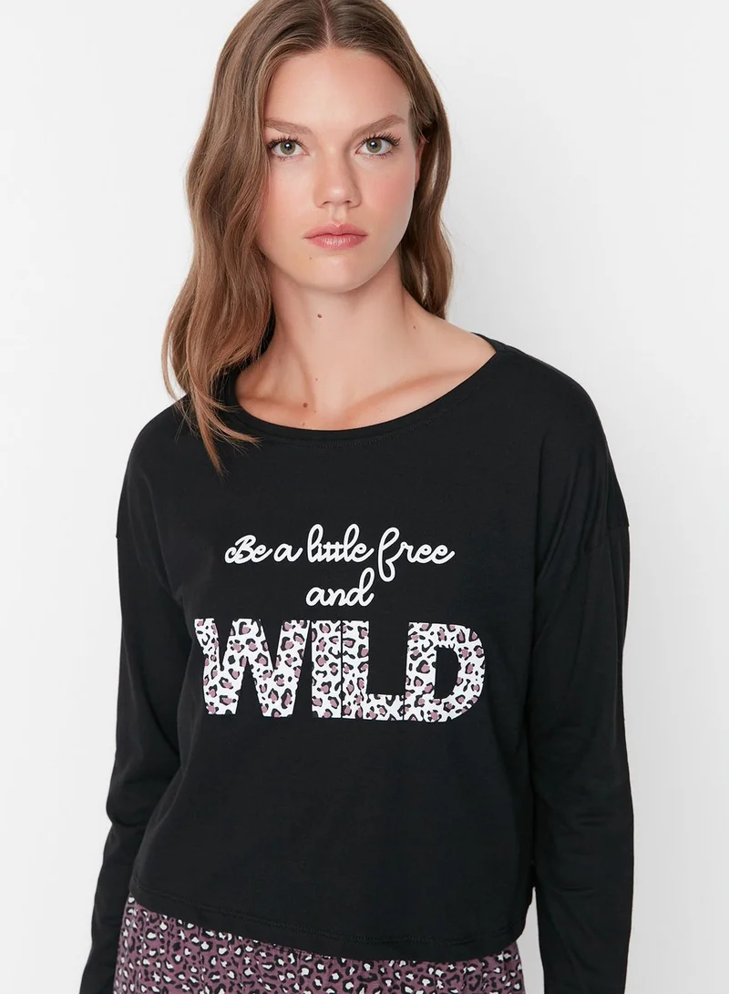 trendyol Printed Knitted Pyjama Set