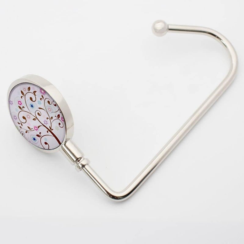 ROFLYER Purse Hook Hanger for Table Bar Long Handbag Hanger Bag Hanger with Velvet Pouch (Tree of Life 01) - Image 2