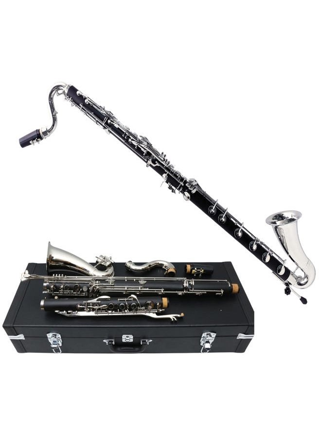 YoungMonic Professional Bass Clarinet Low C Bb Key Clarinet with Case Nickel Plated keys Advance Easy blowing (Low C) - Image 1