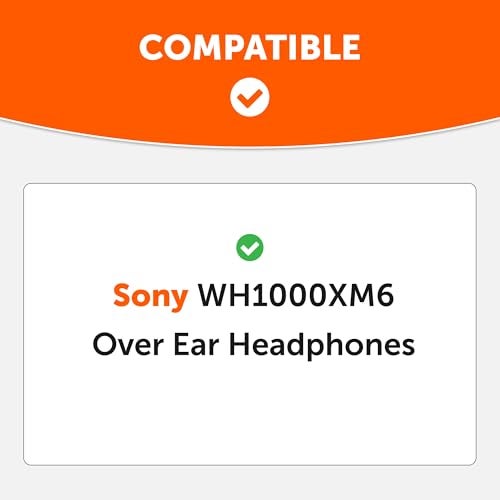 WC SweatZ XM6 – Patented Silicone Earpad Sweat Covers Compatible with Sony WH-1000XM6 by Wicked Cushions | Sweatproof & Easily Washable | 90's Black - Image 2