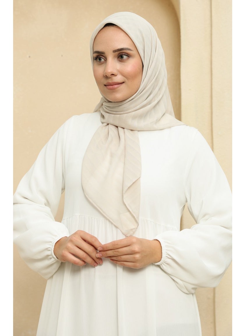 Sefa Merve Chiffon Scarf 2015-15 Light Beige  - Image 1