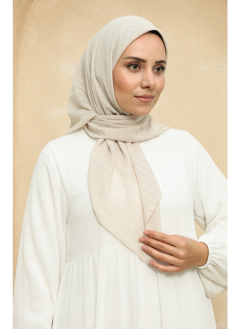 Sefa Merve Chiffon Scarf 2015-15 Light Beige  - Image 2